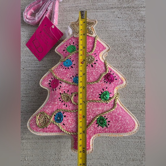 Betsey Johnson Pink Christmas Tree Crossbody Purse with Lights - Picture 6 of 8